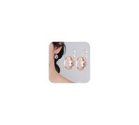 Tuwiqsdi Boucles d'oreilles ovales tendance en argent sterling 925 brillant avec cristaux de champagne pour femme