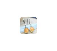 Tuwiqsdi Boucles d'oreilles pendantes en argent sterling 925 avec pierre de lune naturelle, lapis, cuivre, turquoise, quartz rose, onyx, pour femme (champagne)