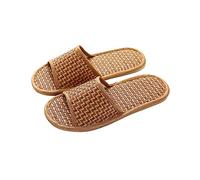 tuwiwol 1 paire maison intérieur extérieur bambou pantoufle femmes hommes Portable décontracté été bout ouvert sandale chaussures chaussures cadeau, Taille 42-43