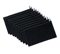 tuwiwol 10x Trousses de Maquillage en Toile - Rangez Vos Cosmétiques Et Plus Dans Le Style Boîtes De Papeterie En Tissu Léger Sacs De Papeterie, Noir + Noir, 12 * 21 cm
