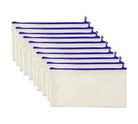 tuwiwol 10x Trousses de Maquillage en Toile - Rangez Vos Cosmétiques Et Plus Dans Le Style Boîtes De Papeterie En Tissu Léger Sacs De Papeterie, Beige + Violet, 12 * 21 cm