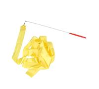 tuwiwol 2 mètres Ruban Baguettes Filles fête faveurs Arc-en-Ciel Formation fête Fournitures Goodie Sac Gymnastique Danse banderoles Enfants, Jaune