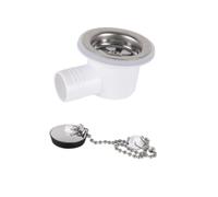 tuwiwol Bouchon de vidange d'évier en plastique, raccord d'angle pour caravanes et bateaux, en acier inoxydable pour camping-cars, sans tube, 7.6 cm