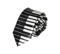 tuwiwol Cadeau pour les amateurs de musique Notes de musique classiques imprimé cravate Polyester lisse Piano guitare cravate hommes Piano clavier cravate, UN