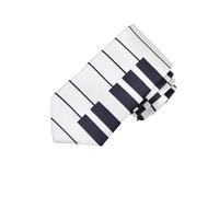 tuwiwol Cadeau pour les amateurs de musique Notes de musique classiques imprimé cravate Polyester lisse Piano guitare cravate hommes Piano clavier cravate, C