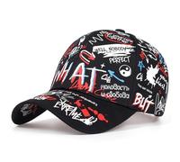tuwiwol Casquette de Baseball imprimée Graffiti pour hommes et femmes, casquette élégante avec sangle réglable, chapeau d'ombrage en coton et Polyester pour l'extérieur, Noir