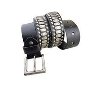 tuwiwol Ceinture en cuir confortable et Durable pour hommes, Cool et à la mode, Rivets de Style Punk Rock, ceinture à rivets de Style Punk Rock, noir, 105 cm