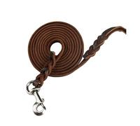 tuwiwol Corde de Plomb en Cuir de Vachette Robuste avec Corde d'entraînement réglable pour Chiens de Taille Moyenne à Grande, Crochet en Fer, 1.2 * 300CM(260CM)