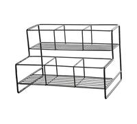 tuwiwol Étagère à sirop de café pour plan de travail, multi-niveaux, facile à nettoyer, pour bouteilles sirop et jus en toute sécurité, Noir, Grilles double niveau 6