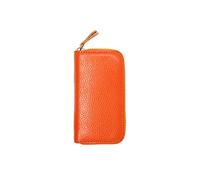 tuwiwol Étui à clés en cuir porte-carte porte-monnaie à glissière porte-clés de voiture universel pochette Premium multifonctionnel pour hommes femmes sacs à main unisexe, Orange