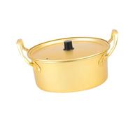 tuwiwol Marmite à Ramen coréenne en Aluminium, cuiseur à Nouilles instantanées Chauffage, Indispensable pour Les soupes, Les ragoûts et des Repas Rapides et délicieux. Casserole, Or, 22 cm