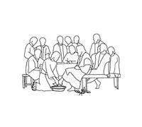 tuwiwol Sculpture représentant Jésus lavant Les Pieds des apôtres pour Une décoration chrétienne chaleureuse et Festive. Cette Sculpture est en métal.