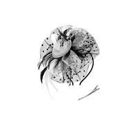 tuwiwol Vintage Femmes Plume Fascinator Rétro Style Voile Chapeau Clip Épingle À Cheveux Cheveux Fleur Chapeaux De Mariage Partie Club Église, Noir + blanc
