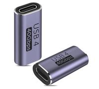 Tuwonwa 2 PCS Adaptateur USB C Femelle vers Femelle 40Gbps, Charge Rapide 100W, Sortie Vidéo 8K 60Hz, USB 4 et Thunderbolt 4/3 Compatible, Extension et Connexion de Câbles USB C