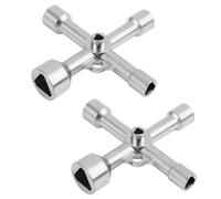 Tuwonwa 2 PCS Cle Triangle,Clé Triangulaire 5 Tailles 7 Mm/10 Mm/12 Mm/13 Mm/18 Mm, Outil Multifonction Pour électricité, Gaz, Eau, Compteurs Et Armoires, Clé Triangle Et Carré
