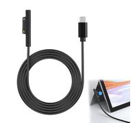 Tuwonwa Surface Connect to USB-C Câble de Charge, 15cm Noir 65W 15V/3A, Adaptateur Universel pour Tablettes et Ordinateurs Portables, Léger, Compact Et Portable