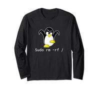 Tux Linux Penguin Sudo Rm Rf Hacker d Ordinateur Manche Longue