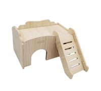 TUXCAXI Accessoires durables pour Cage à gerbilles : cachette Amovible offrant Un Espace de Jeu Confortable et ventilé, cabane pour Hamster Nain, Rat, Couleur du Bois, 17 x 18.5 x 10 cm