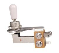 TUXCAXI Interrupteur à bascule à angle droit, installation facile, interrupteur bascule pour micro de guitare électrique, ABS et métal robustes et, Argent et blanc, 10 x 10 x 3 cm
