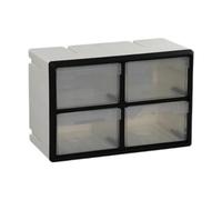 TUXCAXI Organisateur Mural pour Loisirs créatifs offrant des Solutions de Rangement polyvalentes pour Les Bijoux, Les écrous, Les boulons et Les Petites Fournitures de Bureau, Blanc, 4 tiroirs
