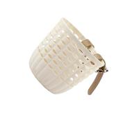 TUXCAXI Panier pour vélo enfant avec sangles en cuir, facile à installer et résistant, pour des balades amusantes. Convient Pour aux vélos pour garçons et filles, beige, 17.5 x 13.5 x 15 cm
