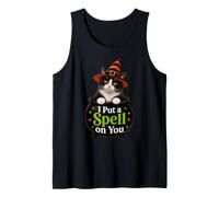 Tuxedo Cat Halloween Witch Bouilloire Noire avec Inscription « I Put A Spell on You » Débardeur