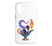 Tuxedo Cat is A Genie Magic Lamp Halloween Magic Lamp Coque pour iPhone 16 Plus