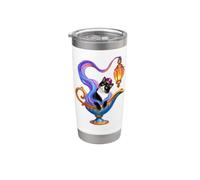 Tuxedo Cat Is A Genie Magic Lamp Halloween Magic Lamp Gobelet isotherme en acier inoxydable double paroi
