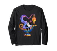 Tuxedo Cat is A Genie Magic Lamp Halloween Magic Lamp Manche Longue