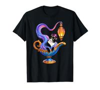Tuxedo Cat is A Genie Magic Lamp Halloween Magic Lamp T-Shirt Graphique avec Valeur