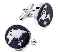 Tuxedo chemise Studs, Boutons de manchette français for hommes, clous, nouveau modèle figurine du monde bleu, boutons d'affaires, Spot Earth