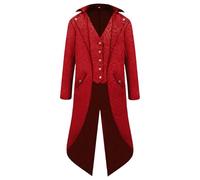 Tuxedo - Frack gothique pour homme - Coupe longue - Coupe ample - Blanc - Paillettes - Manteau médiéval - Jupe de marche élégante - Veste victorienne des années 70 - Pirates - Vampire - Costume