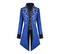 Tuxedo Gothic Tuxedo Manteau pour homme, coupe ajustée, manteau steampunk pour homme, rouge, veste médiévale classique, broderie victorienne, jupe de marche, élégante, costume de pirate, costume