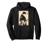 Tuxedo Ronin Chat Samouraï Japonais Silencieux Portrait Sweat à Capuche