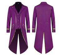 Tuxedo - Veste gothique médiévale pour homme - Veste steampunk rétro pour homme - Avec boutons - Manteau de cour victorienne de la Renaissance - Coupe ample classique - Costume de prince d'Halloween