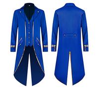 Tuxedo - Veste gothique médiévale pour homme - Veste steampunk rétro pour homme - Avec boutons - Manteau de cour victorienne de la Renaissance - Coupe ample classique - Costume de prince d'Halloween