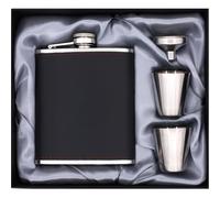 Tuxiaobu Flacon De Hanche, Ensemble De Flacons, 7 Oz avec Verre À Vin Entonnoir, 100% Étanche, Flacons À Liqueur en Acier Inoxydable, Cadeau De FÊte des PÈres - Noir MystÈre