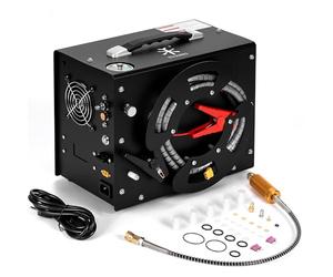 TUXING Compresseur d'air 4500Psi Pcp,convertisseur intégré,arrêt automatique,sans huile ni eau,design unique vertical + bobine de fil portable,alimenté par 12V DC ou 220V AC pour Paintball/Scuba Tank