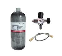 TUXING Réservoir d'air HPA en fibre de carbone 4500 psi, 2 L 122 Cu avec valve de régulation de remplissage PCP pour carabine à air comprimé PCP (bouteille vide), M18 x 1,5