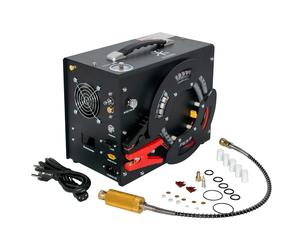 TUXING TXES062 Compresseur d'air PCP portable 4500Psi 300Bar Compresseur haute pression à arrêt automatique avec alimentation 12V pour voiture pour fusil 110V