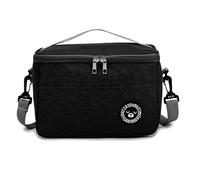 TUXUNQING Sac isotherme 12L, Ac isotherme sac de pique-nique, Sac isotherme repas adulte, Sac isotherme repas bureau, Sac isotherme pliable, Sac isolant réglable (Noir/12L/29 * 19 * 22cm)