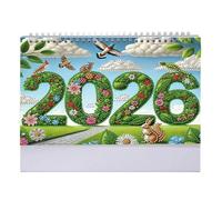 Tuxuseo Calendriers de Bureau | Calendrier de Bureau 2026 Année Complète | Gestion d'Emploi du Temps Janvier à Décembre Art Strass pour Toute la Famille