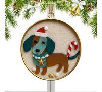 Tuxuseo Décorations Chien 2D Acry - Décorations Noël Sapin et Maison Teckel et Bouledogue - Charm Animal pour Amoureux des Chiens Miroir Voiture Fenêtre Maison Fête