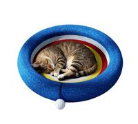 Tuxuseo Griffoir pour Chat,Lit Ovale avec Balle | Protecteur De Meubles avec Griffoir Et Bol,pour Petites et Grandes Races Balcon Salon Chambre Maison Voyage Intérieur Toutes Saisons