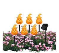 Tuxuseo Lumières de Chemin Citrouille Halloween - Décorations de Jardin d'halloween Imperméables - Support d'Affichage Réglable à Planter Décorations Jardin pour Allée Pelouse Porche Extérieur