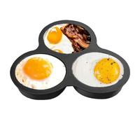 Tuxuseo Moules En Silicone Pour Friteuse Sans Huile,Plateau À Œufs Rond À 3 Cavités,Moule À Muffins Pour Friteuse Sans Huile | Pour Petits Gâteaux Puddings Hamburgers Sandwiches Du Petit Déjeuner