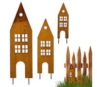 Tuxuseo Piquets de Jardin Décoratifs en Métal, Piquets Métalliques pour Pots de Fleurs, Ornements Plats en Fer Antirouille pour Cadeaux Maison Mariage Extérieur