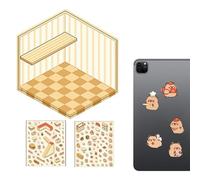 Tuxuseo Scène d'autocollants Capybara,scènes d'autocollants de dessins animés,Scènes drôles d’autocollants de salle miniature - Créez vos propres autocollants, un autocollant amusant pour la