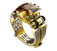 Tuxxjzm Bagues vintage robustes en zircon rectangulaire, bagues vintage en cuivre zircon pour rendez-vous, fêtes, anniversaires, Saint-Valentin, mariages, F, Cuivre + + zircone, Unisexe