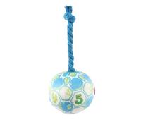 Tuxxjzm Balle de football pour chiens en plein air | Balle de football pour chiens en plein air | Balle de jouet élastique pour grands chiens, balle de rire colorée en corde